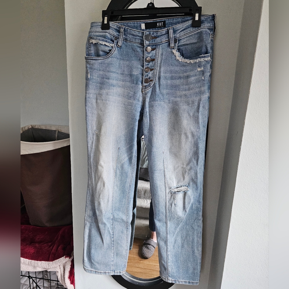 KUT from The Kloth Reese High Rise Ankle Straight Jean